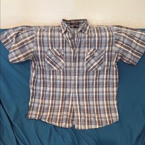 Beverly Hills Polo Club Blue and White Casual Button Down Shirt